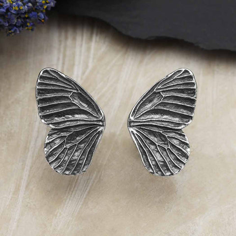 Dimensional Butterfly Post Earrings - 19x12mm