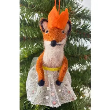 Felt Dancing Fox Ornament