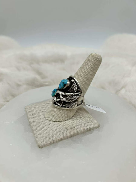 Sterling Silver Turquoise Eagle Ring - Size 10 - Marcia Nickols Collection