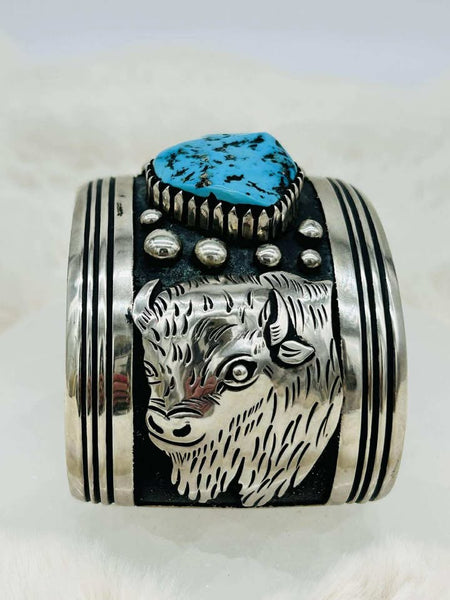 Sterling Silver Tommy Singer Turguoise Cuff - Marcia Nickols Collection