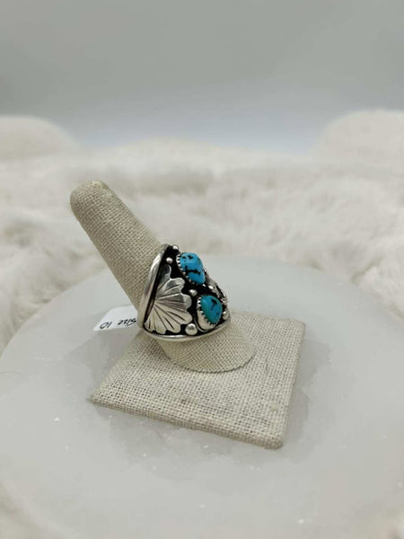 Sterling Silver Turquoise Eagle Ring - Size 10 - Marcia Nickols Collection