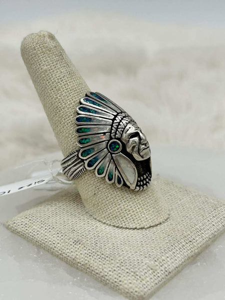 Sterling Silver Chief Headdress Ring - Size 10 - Marcia Nickols Collection