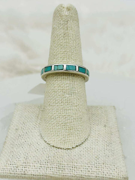 Sterling Silver Inlay Ring - Size 8 - Marcia Nickols Collection