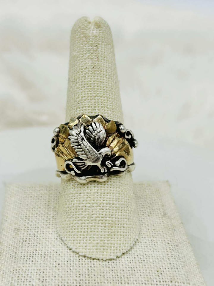 Sterling Silver Eagle Ring - Size 9 - Marcia Nickols Collection