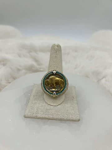 Sterling Silver Buffalo Nickel Ring - Size 11.5 - Marcia Nickols