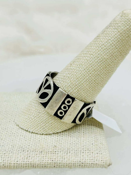 Sterling Silver Peace Ring - Size 12 - Marcia Nickols Collection