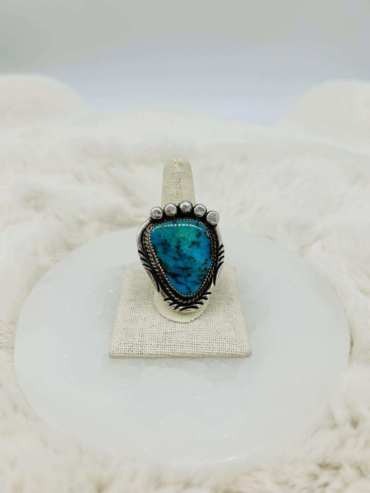 Sterling Silver Turquoise Ring - Size 11 - Marcia Nickols Collection