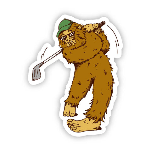 Bigfoot Golfing Sticker