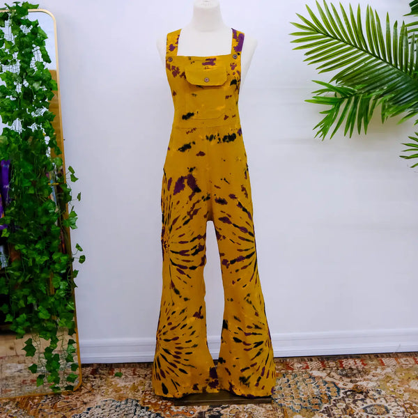 Tie Dye Cotton Wide Leg Bohemian Jumpsuit