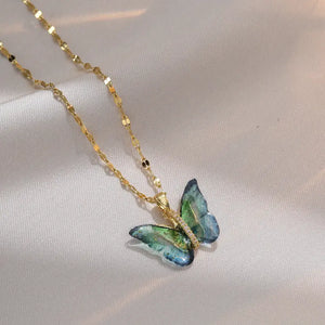 Colorful Butterfly Pendant Necklace