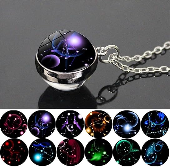 Zodiac Constellation Ball Pendant Necklace