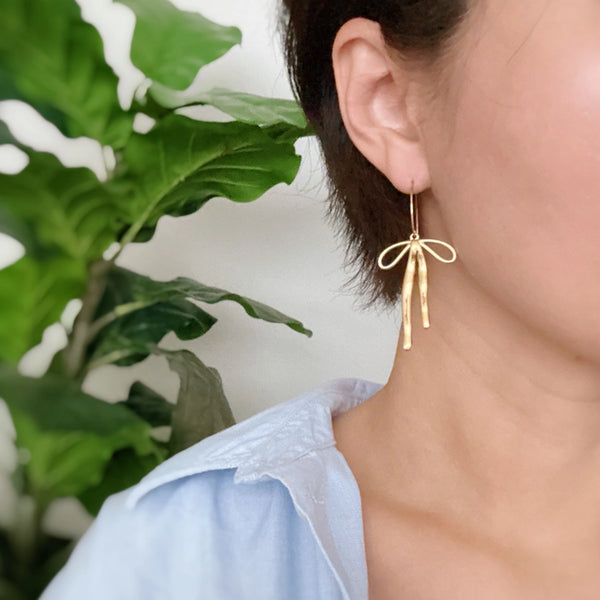 Stylist Bow Drop Earrings - Ellison + Young