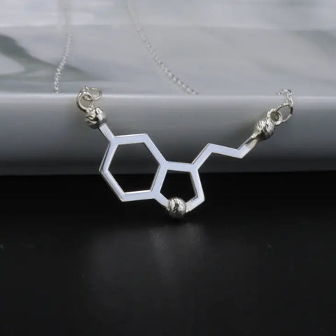 Sterling Silver Serotonin Molecule Necklace