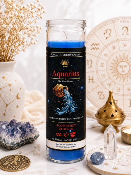 Zodiac Intention Candle: Aquarius - The Water-Bearer