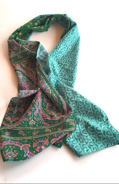 Two-Sided Vintage Sari Scarf