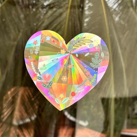 Blooming Heart Suncatcher Window Sticker