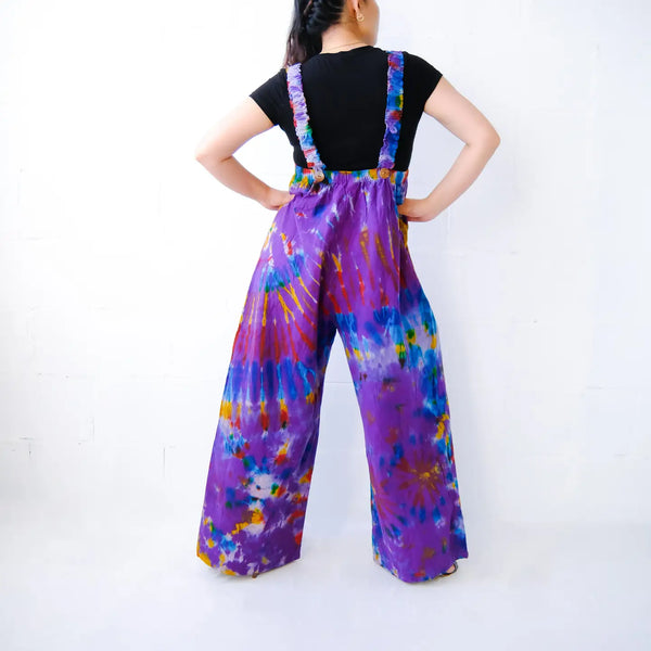 Tie Dye Cotton Wide Leg Bohemian Jumpsuit