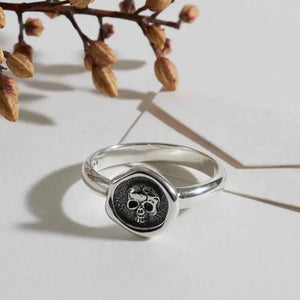 Sterling Silver Skull Wax Seal Ring