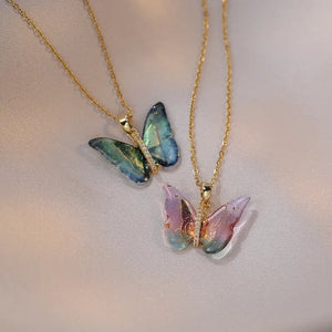 Colorful Butterfly Pendant Necklace