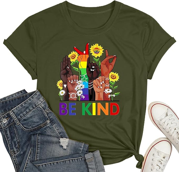 Pride Shirt "Be Kind" Sign Language Shirt