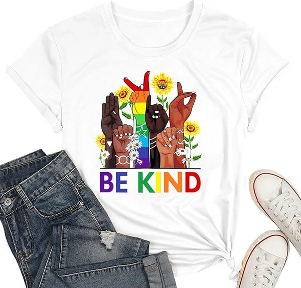 Pride Shirt "Be Kind" Sign Language Shirt