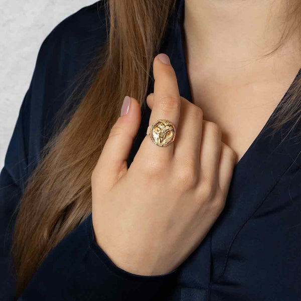 Bronze Barn Owl Ring