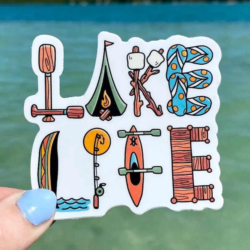 Lake Life Lettering Sticker