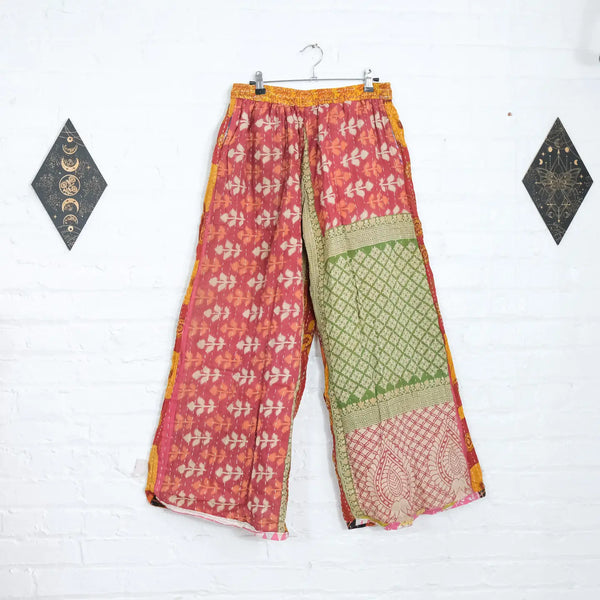Handmade Kantha Reversible Wide Leg Pants