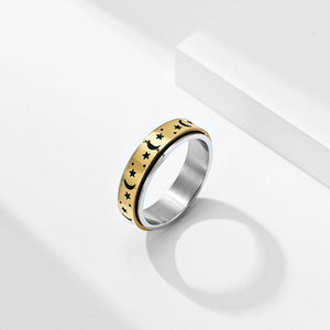 Moon Star Spinner Fidget Ring