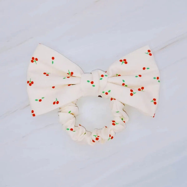 Cherry Lovely Bow Tie Hair Scrunch