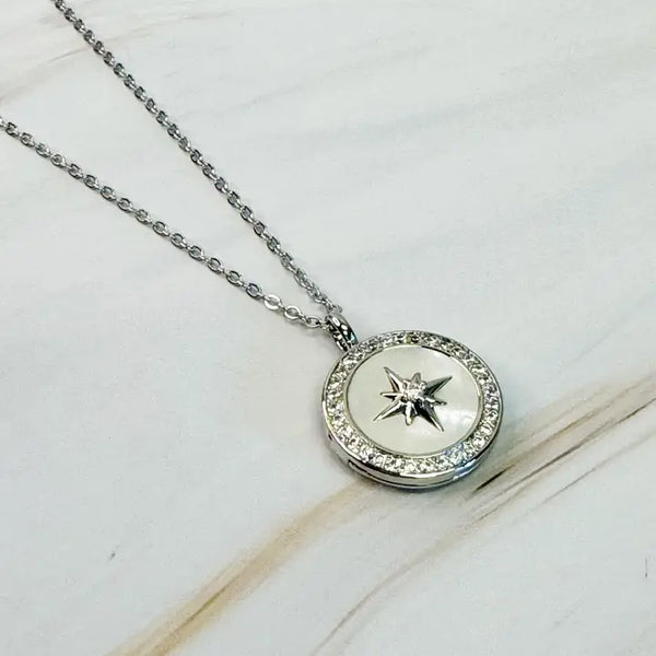 Shine Compass Necklace Open Locket - Ellison + Young