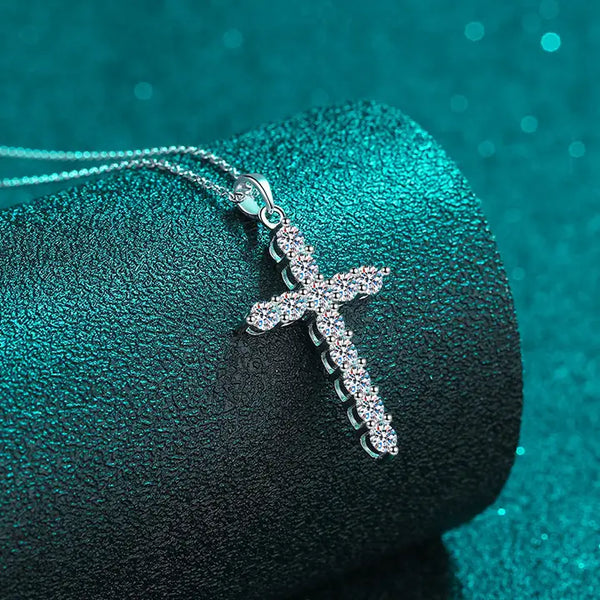 Moissanite cross pendant necklace online