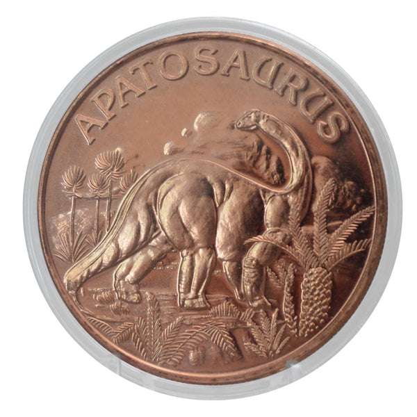 Prehistoric Design 1 oz Pure .999 Copper Round Bullion Coin in Capsule