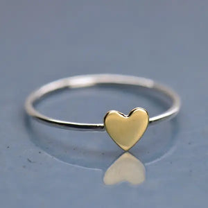 Sterling Silver Tiny Bronze Heart Ring