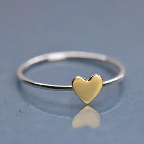 Sterling Silver Tiny Bronze Heart Ring