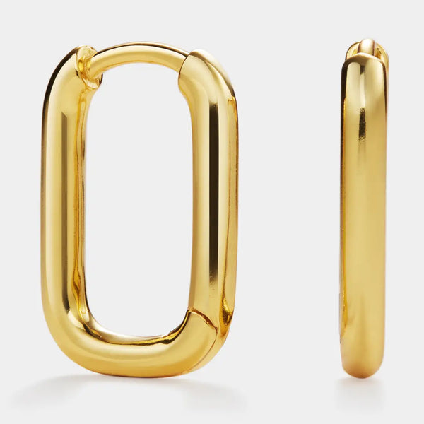 Minimalist Rectangular Hoop Earrings