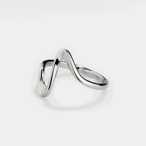 Ocean Sea Wave Beach Stacking Ring in 925 Sterling Silver