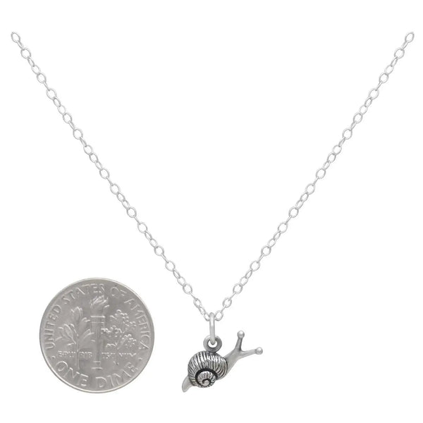 Sterling Silver or Bronze Snail Necklace