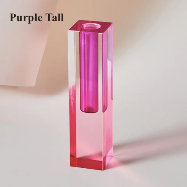 Acrylic Crystal Rainbow Color Bud Vase