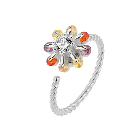 Colorful Flower Adjustable Fidget Rings