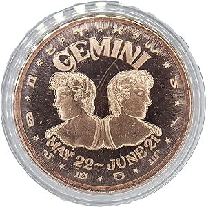 Zodiac Design 1 oz Pure .999 Copper Round Bullion Coin in Capsule