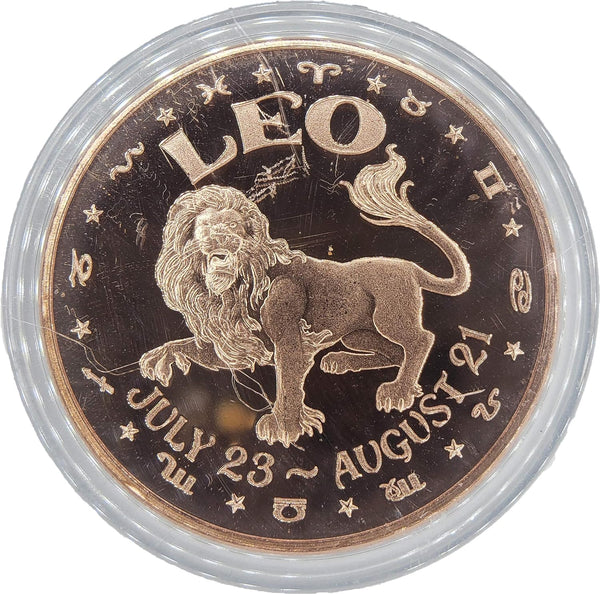Zodiac Design 1 oz Pure .999 Copper Round Bullion Coin in Capsule