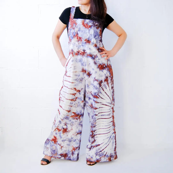 Tie Dye Cotton Wide Leg Bohemian Jumpsuit