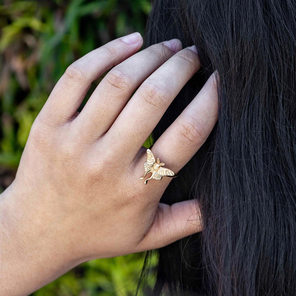 Bronze Luna Moth Ring