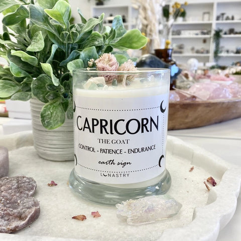 Lunastry Soy Wax & Crystal Candles - Capricorn
