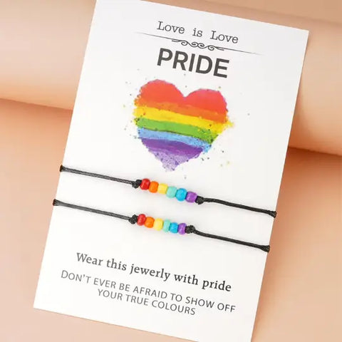 Rainbow LGBTQ Pride Braided Bracelet Set