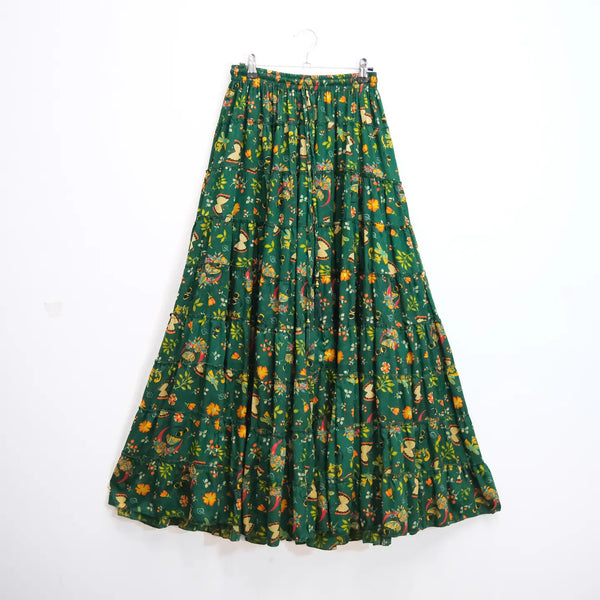 Boho Floral Whimsy Tiered Maxi Skirt