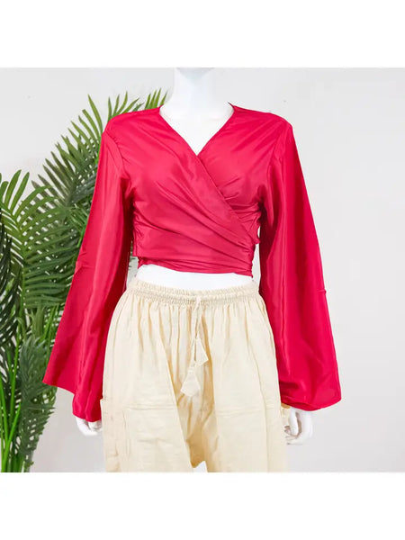 Silk Wrap Tie Top