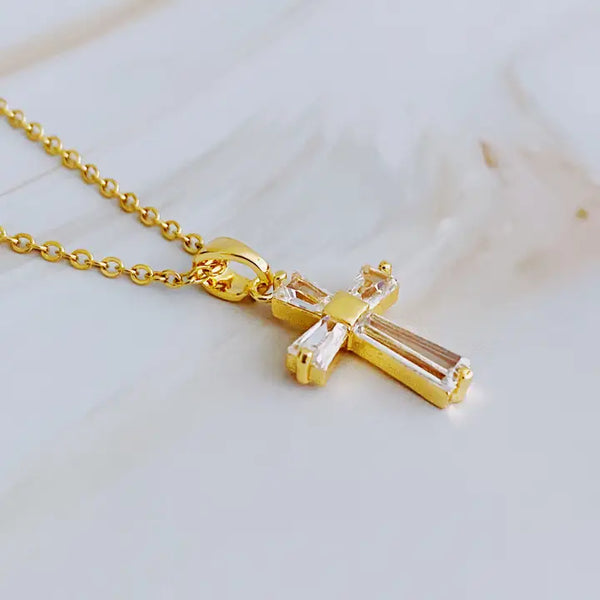 My Dear Crystal Cross Necklace - Ellison + Young