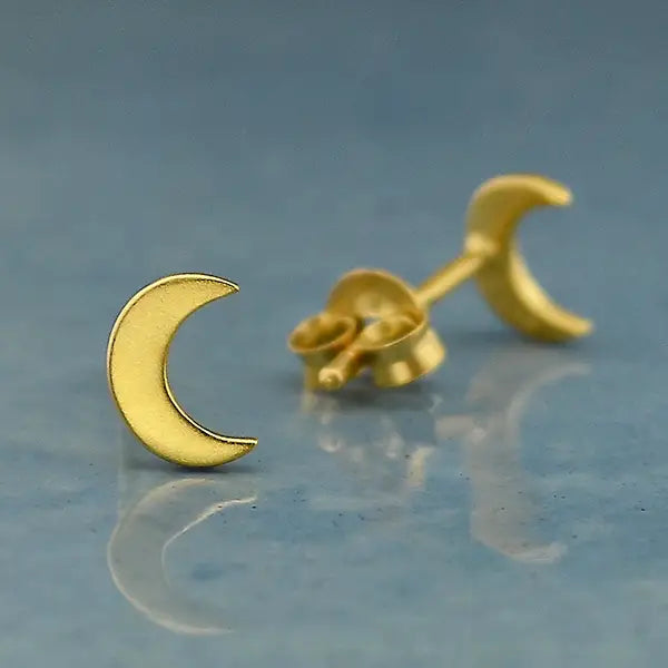 Sterling Silver Crescent Moon Post Earrings
